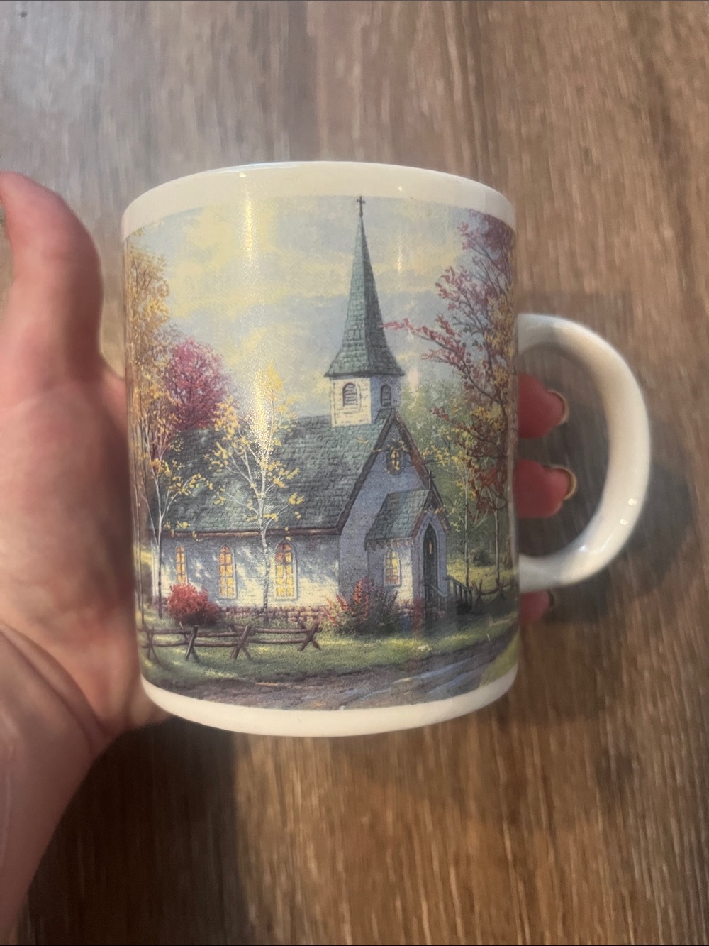 Vintage Thomas Kinkade The Aspen Chapel mug